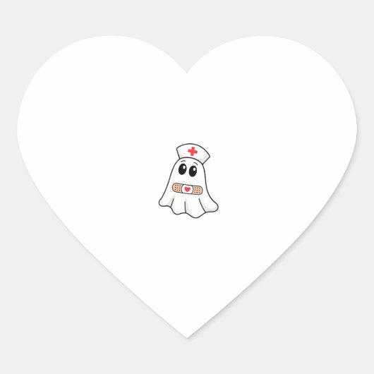 BOO BOO CREW Ghost Nurse Funny Halloween Essential Herz-Aufkleber (Vorderseite)