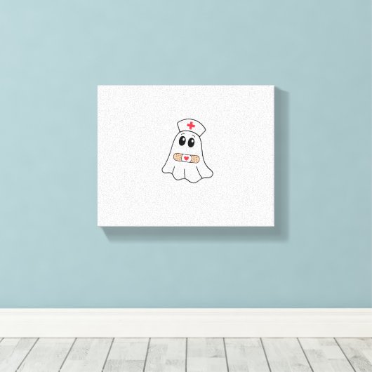 BOO BOO CREW Ghost Nurse Funny Halloween Essential Leinwanddruck (Insitu (Holzboden))
