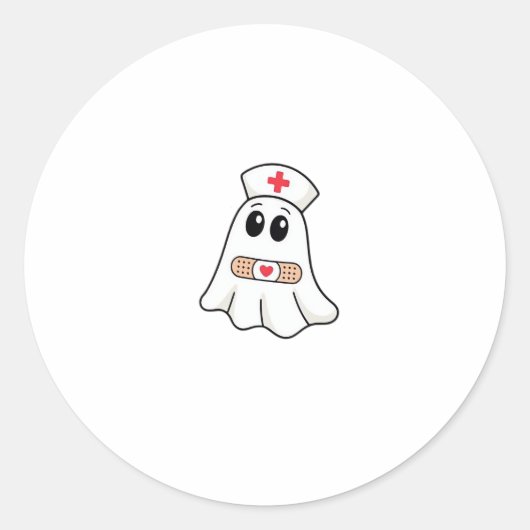 BOO BOO CREW Ghost Nurse Funny Halloween Essential Runder Aufkleber (Vorderseite)