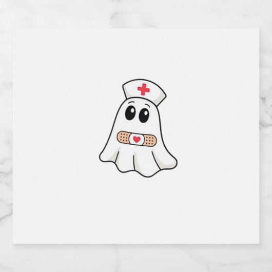 BOO BOO CREW Ghost Nurse Funny Halloween Essential Schaumweinetikett (Einzelnes Label)