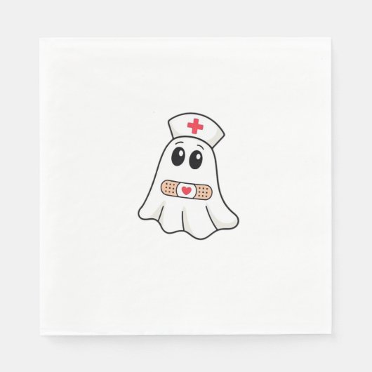 BOO BOO CREW Ghost Nurse Funny Halloween Essential Serviette (Vorderseite)