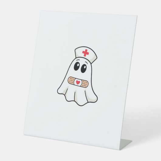 BOO BOO CREW Ghost Nurse Funny Halloween Essential Sockelschild (Vorderseite)