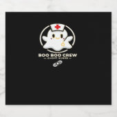 Boo Boo Crew Ghost Nurse - Niedlich und Spooky Hal Schaumweinetikett (Einzelnes Label)