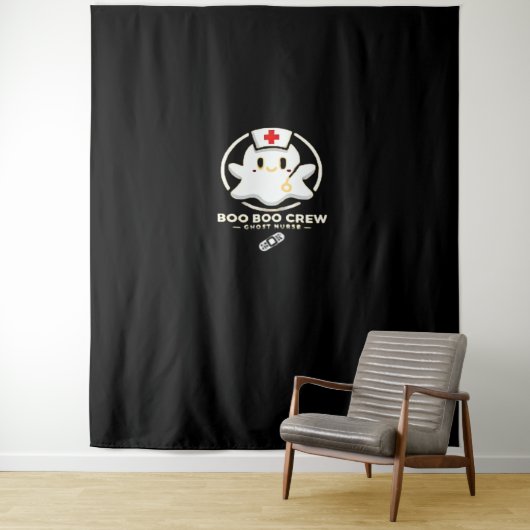 Boo Boo Crew Ghost Nurse - Niedlich und Spooky Hal Wandteppich (Beispiel)