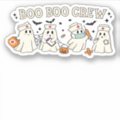 Boo Boo Crew Ghost Nurse Oversifizierter T - Shirt Aufkleber (Vorderseite)