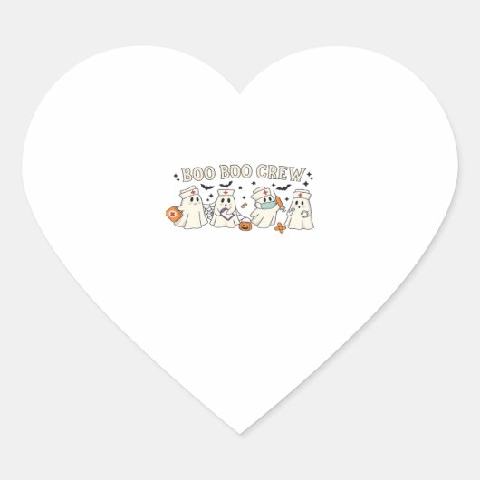 Boo Boo Crew Ghost Nurse Oversifizierter T - Shirt Herz-Aufkleber (Vorderseite)