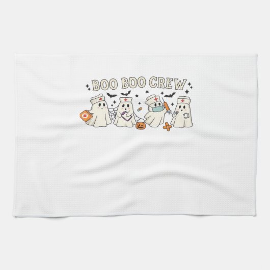 Boo Boo Crew Ghost Nurse Oversized T-Shirt Geschirrtuch (Horizontal)