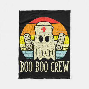 Boo Boo Crew Ghost Nurse Retro Halloween 2020 Nurs Fleecedecke