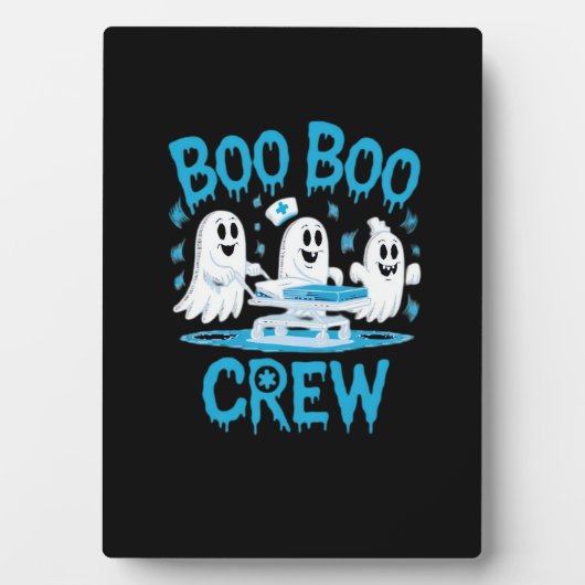 Boo Boo Crew Ghost Paramedic Nurse Halloween Essen Fotoplatte (Vorderseite)