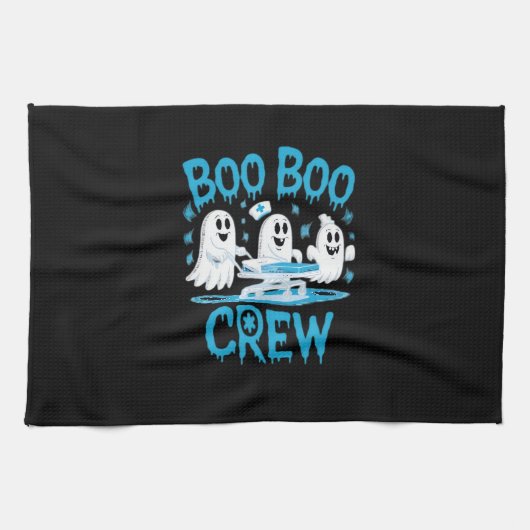 Boo Boo Crew Ghost Paramedic Nurse Halloween Essen Geschirrtuch (Horizontal)