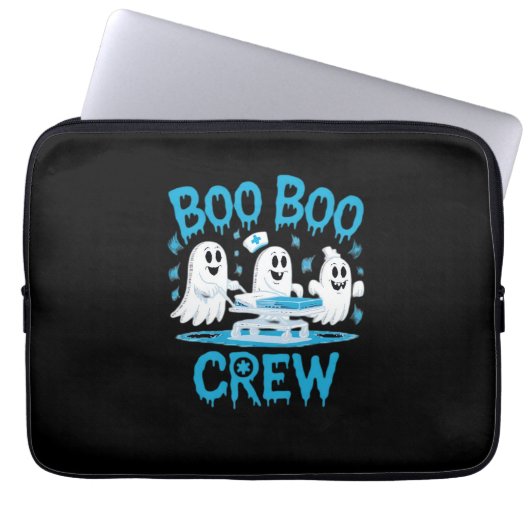 Boo Boo Crew Ghost Paramedic Nurse Halloween Essen Laptopschutzhülle (Vorderseite)