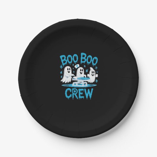 Boo Boo Crew Ghost Paramedic Nurse Halloween Essen Pappteller (Vorderseite)