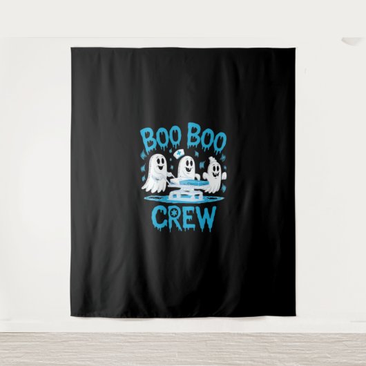 Boo Boo Crew Ghost Paramedic Nurse Halloween Essen Wandteppich (Vorderseite)