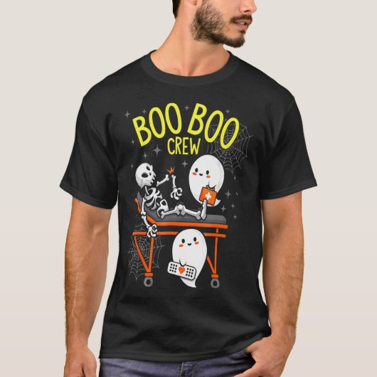 Boo Boo Crew Ghost Skeleton Funny Nurse Halloween T-Shirt (Vorderseite)