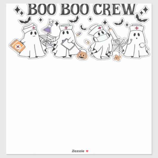 boo Boo Crew Halloween Classic T-Shirt Aufkleber (Blatt)