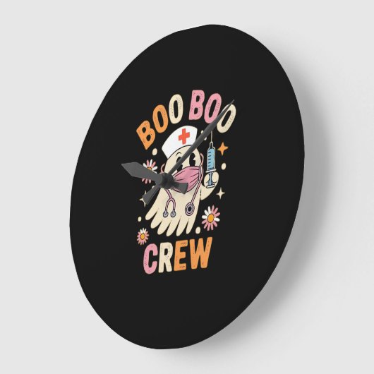 Boo Boo Crew Halloween Ghost Nurse Essential T-Shi Große Wanduhr (Winkel)