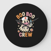 Boo Boo Crew Halloween Ghost Nurse Essential T-Shi Große Wanduhr (Vorderseite)