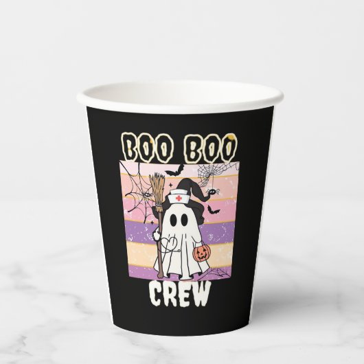 Boo Boo Crew Halloween Ghost Nurse Essential T-Shi Pappbecher (Vorderseite)