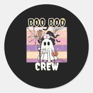Boo Boo Crew Halloween Ghost Nurse Essential T-Shi Runder Aufkleber