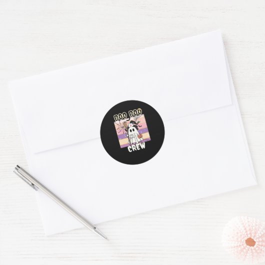 Boo Boo Crew Halloween Ghost Nurse Essential T-Shi Runder Aufkleber (Umschlag)