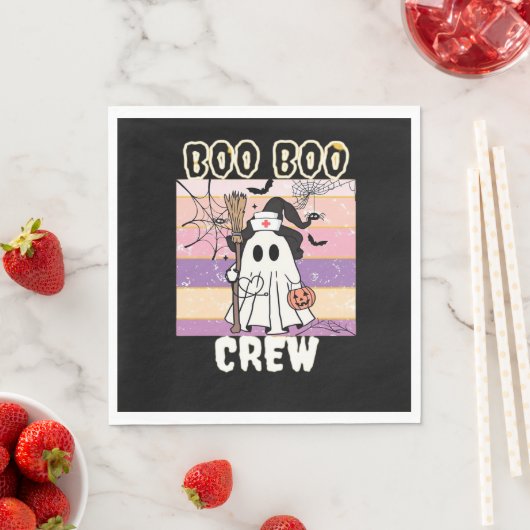 Boo Boo Crew Halloween Ghost Nurse Essential T-Shi Serviette (Beispiel)
