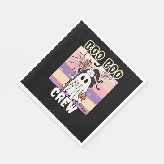 Boo Boo Crew Halloween Ghost Nurse Essential T-Shi Serviette (Ecke)