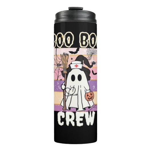 Boo Boo Crew Halloween Ghost Nurse Essential T-Shi Thermosbecher (Vorderseite)