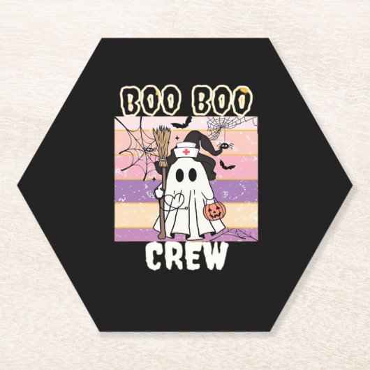 Boo Boo Crew Halloween Ghost Nurse Essential T-Shi Untersetzer (Vorderseite)
