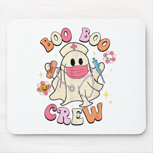 Boo Boo Crew Halloween Ghost Nurse Mousepad (Vorne)
