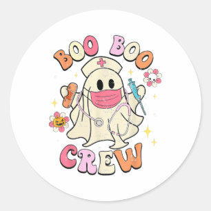 Boo Boo Crew Halloween Ghost Nurse Runder Aufkleber