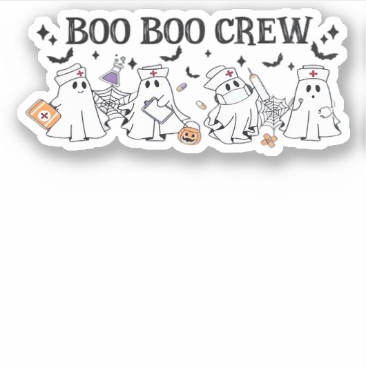 Boo Boo Crew Halloween Klassischer T - Shirt Aufkleber (Vorderseite)