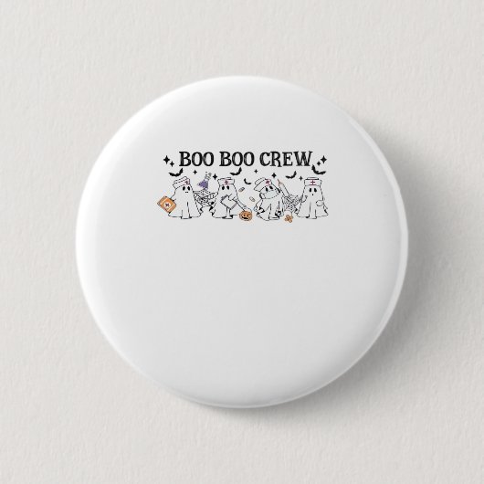 Boo Boo Crew Halloween Klassischer T - Shirt Button (Vorderseite)