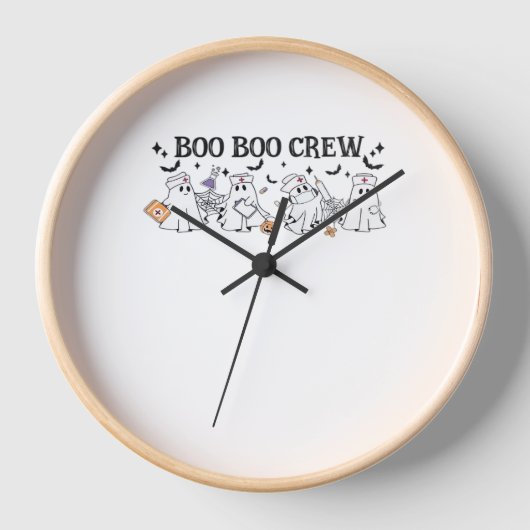 Boo Boo Crew Halloween Klassischer T - Shirt Uhr (Vorderseite)