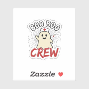 Boo Boo Crew Halloween Krankenschwester Geist Vint Aufkleber