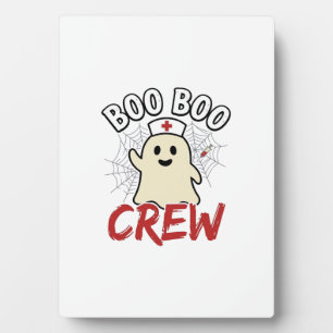 Boo Boo Crew Halloween Krankenschwester Geist Vint Fotoplatte