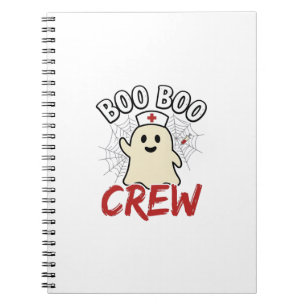Boo Boo Crew Halloween Krankenschwester Geist Vint Notizblock