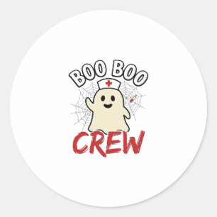 Boo Boo Crew Halloween Krankenschwester Geist Vint Runder Aufkleber