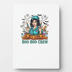 Boo Boo Crew Halloween Krankenschwester mit Spritz Fotoplatte