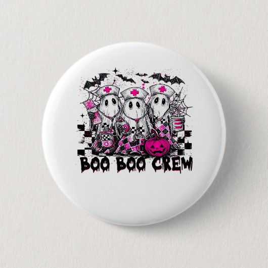 Boo Boo Crew Halloween Nurse Classic T - Shirt Button (Vorderseite)