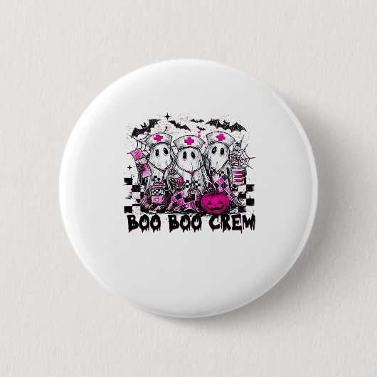 Boo Boo Crew Halloween Nurse Classic T - Shirt Button (Vorderseite)