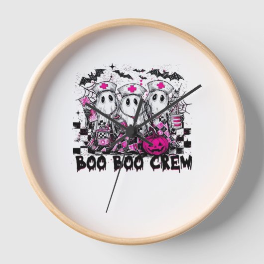 Boo Boo Crew Halloween Nurse Classic T - Shirt Uhr (Vorderseite)