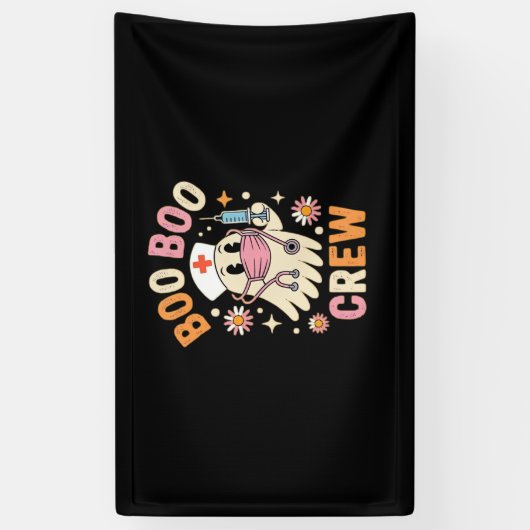 Boo Boo Crew Halloween Nurse Essential T - Shirt Banner (Vertikal)