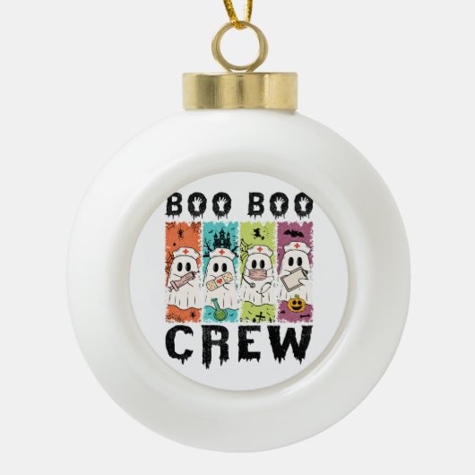Boo Boo Crew Halloween Nurse Keramik Kugel-Ornament (Vorderseite)