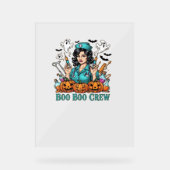 Boo Boo Crew Halloween Nurse mit Syringen und Pum Acrylschild (Vorderseite)