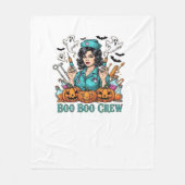 Boo Boo Crew Halloween Nurse mit Syringen und Pum Fleecedecke (Vorderseite)