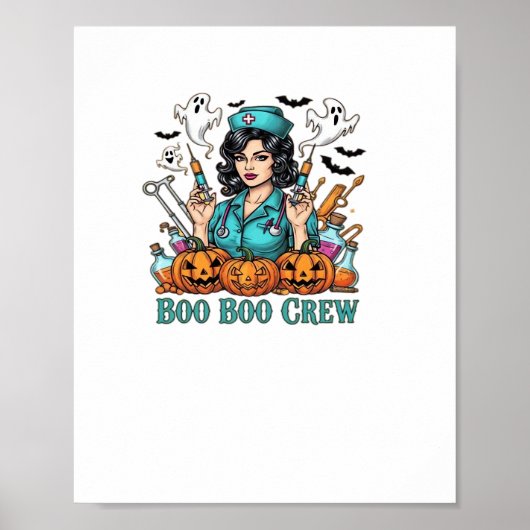 Boo Boo Crew Halloween Nurse mit Syringen und Pum Poster (Vorne)