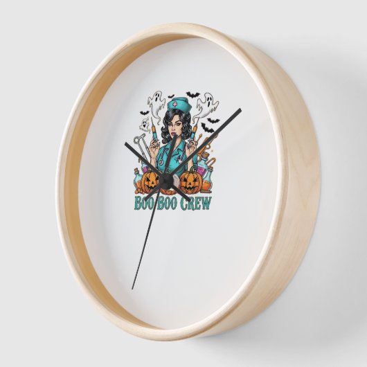 Boo Boo Crew Halloween Nurse mit Syringen und Pum Uhr (Winkel)