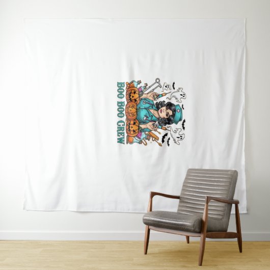 Boo Boo Crew Halloween Nurse mit Syringen und Pum Wandteppich (Beispiel (Horizontal))