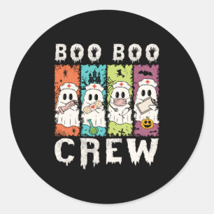 Boo Boo Crew Halloween Nurse Runder Aufkleber