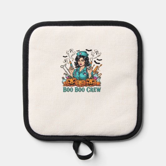 Boo Boo Crew Halloween Nurse with Syringes and Pum Topflappen (Vorderseite)